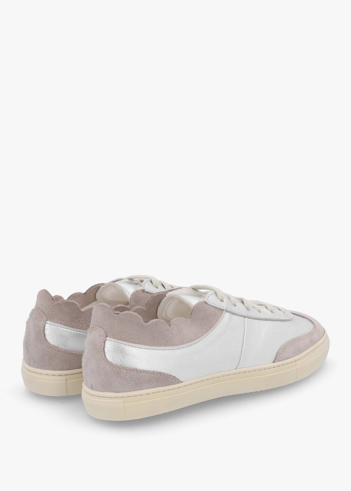 Thascal Silver Leather Low Profile Trainers