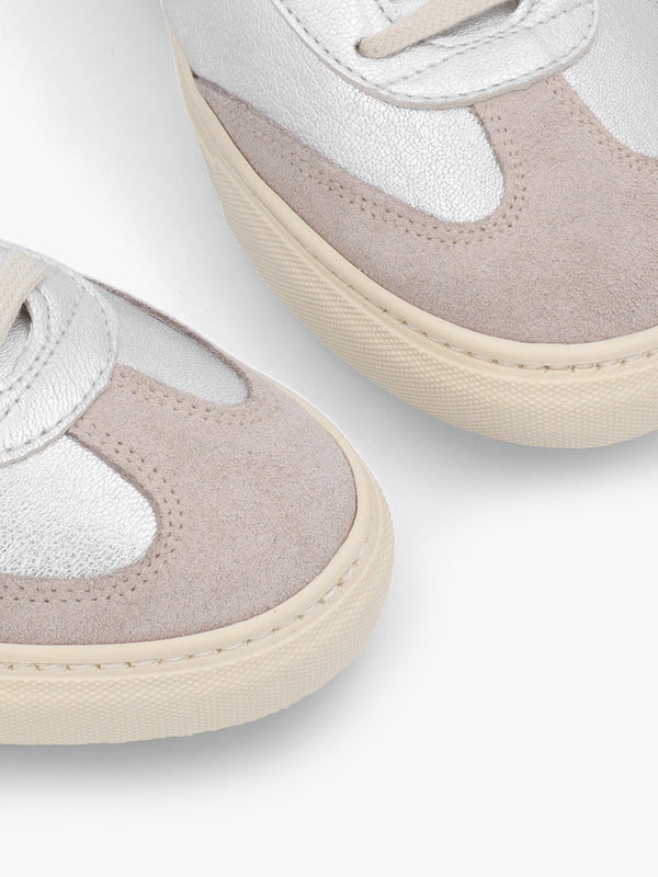 Thascal Silver Leather Low Profile Trainers