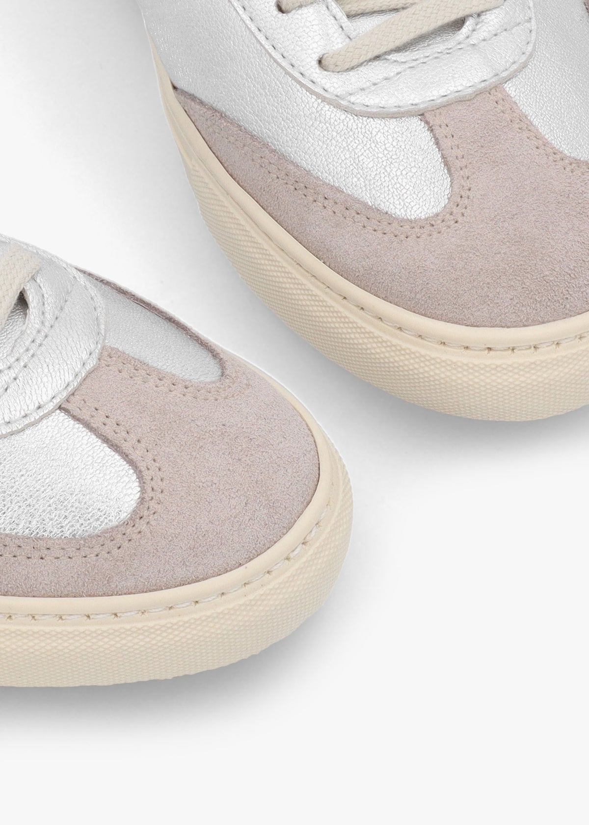 Thascal Silver Leather Low Profile Trainers