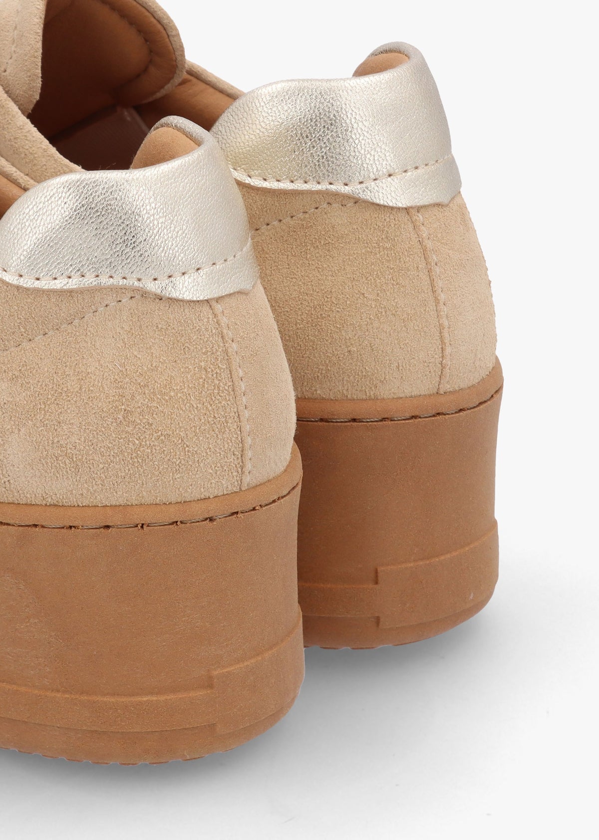 Tred Beige Suede Laceless Flatform Trainers