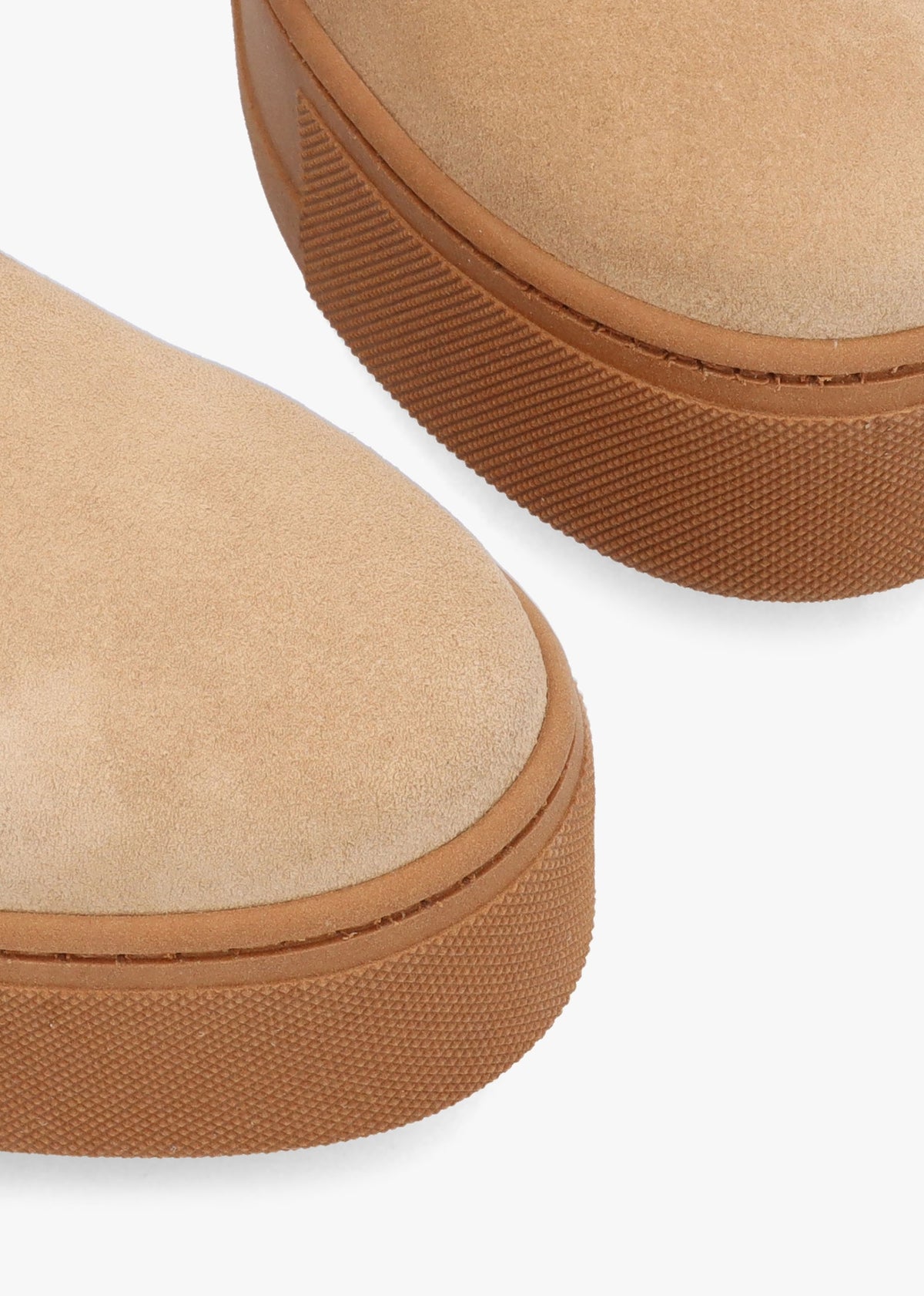 Tred Beige Suede Flatform Chelsea Boots