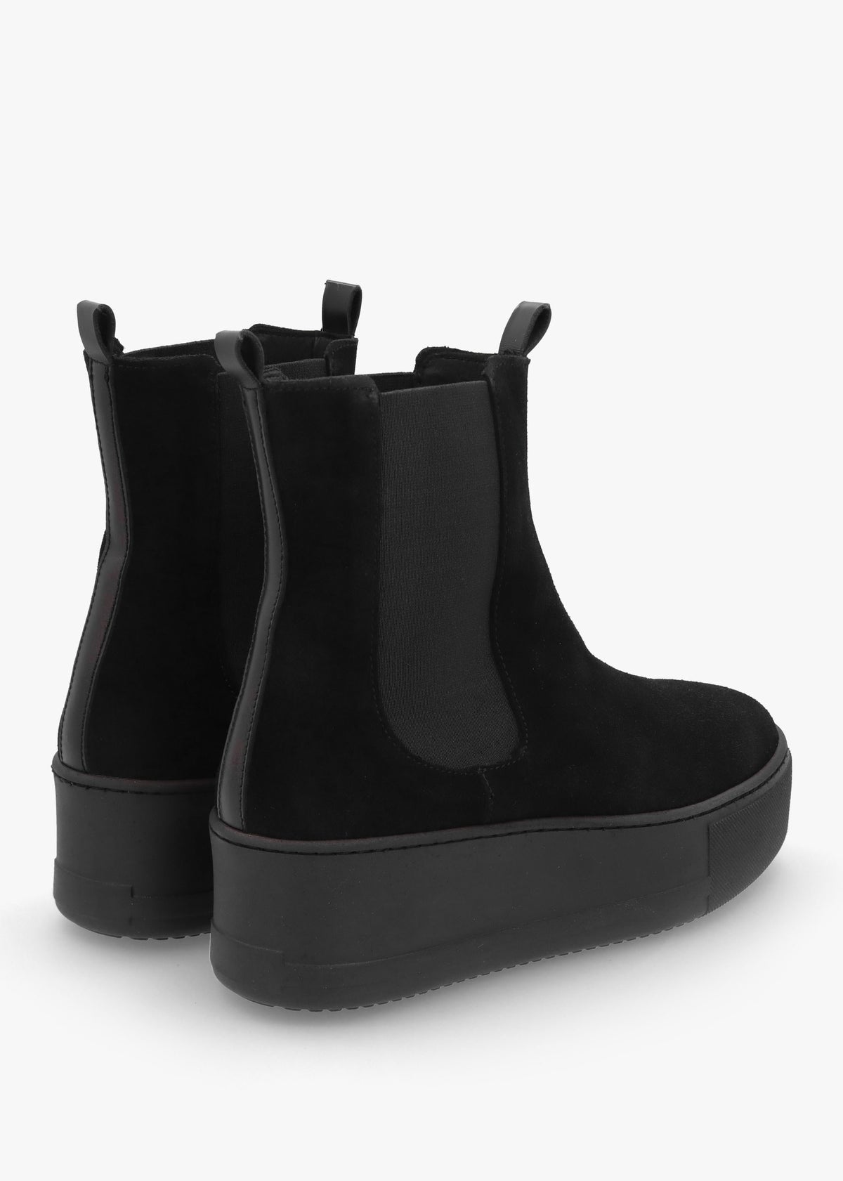 Tred Black Suede Flatform Chelsea Boots