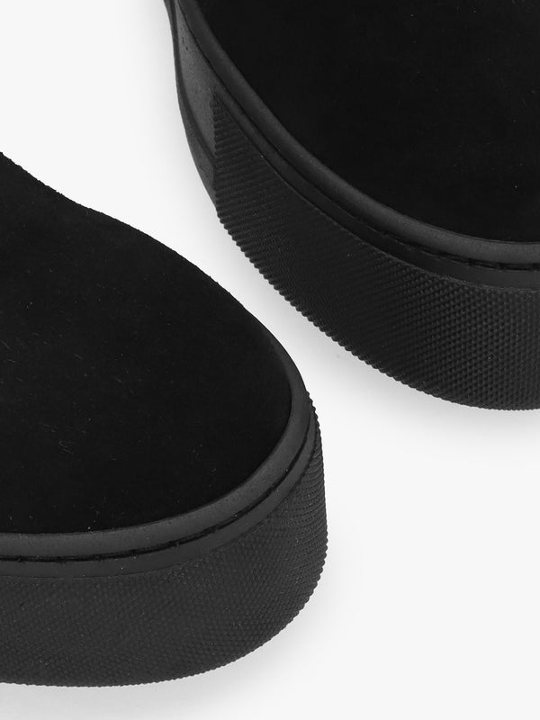 Tred Black Suede Flatform Chelsea Boots