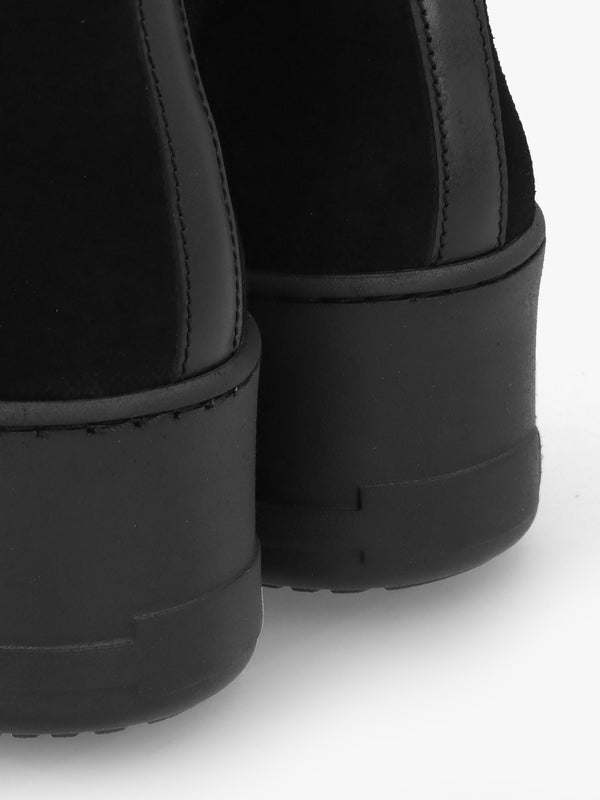 Tred Black Suede Flatform Chelsea Boots