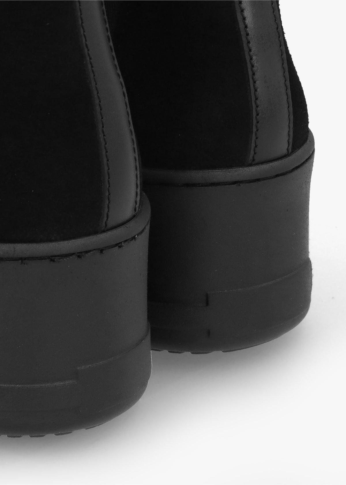 Tred Black Suede Flatform Chelsea Boots