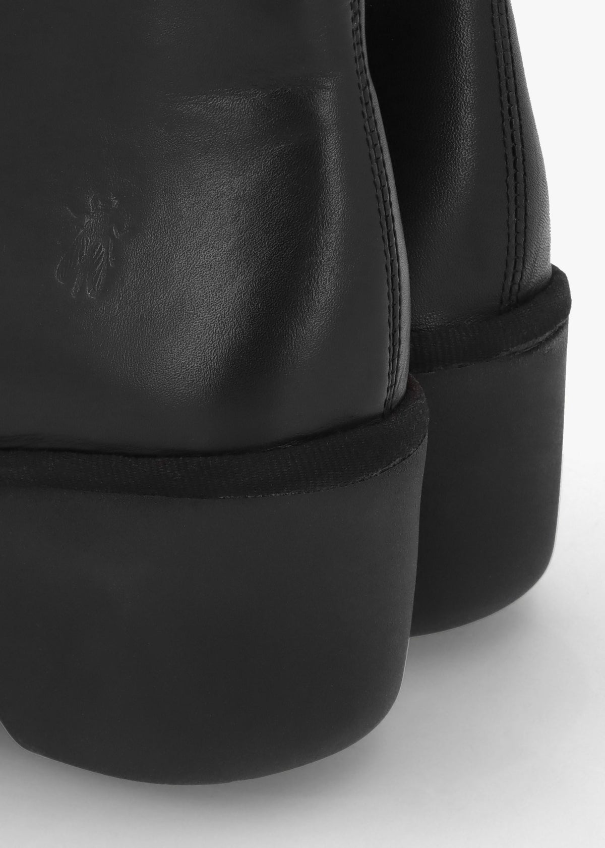 Baan Black Leather Wedge Ankle Boots