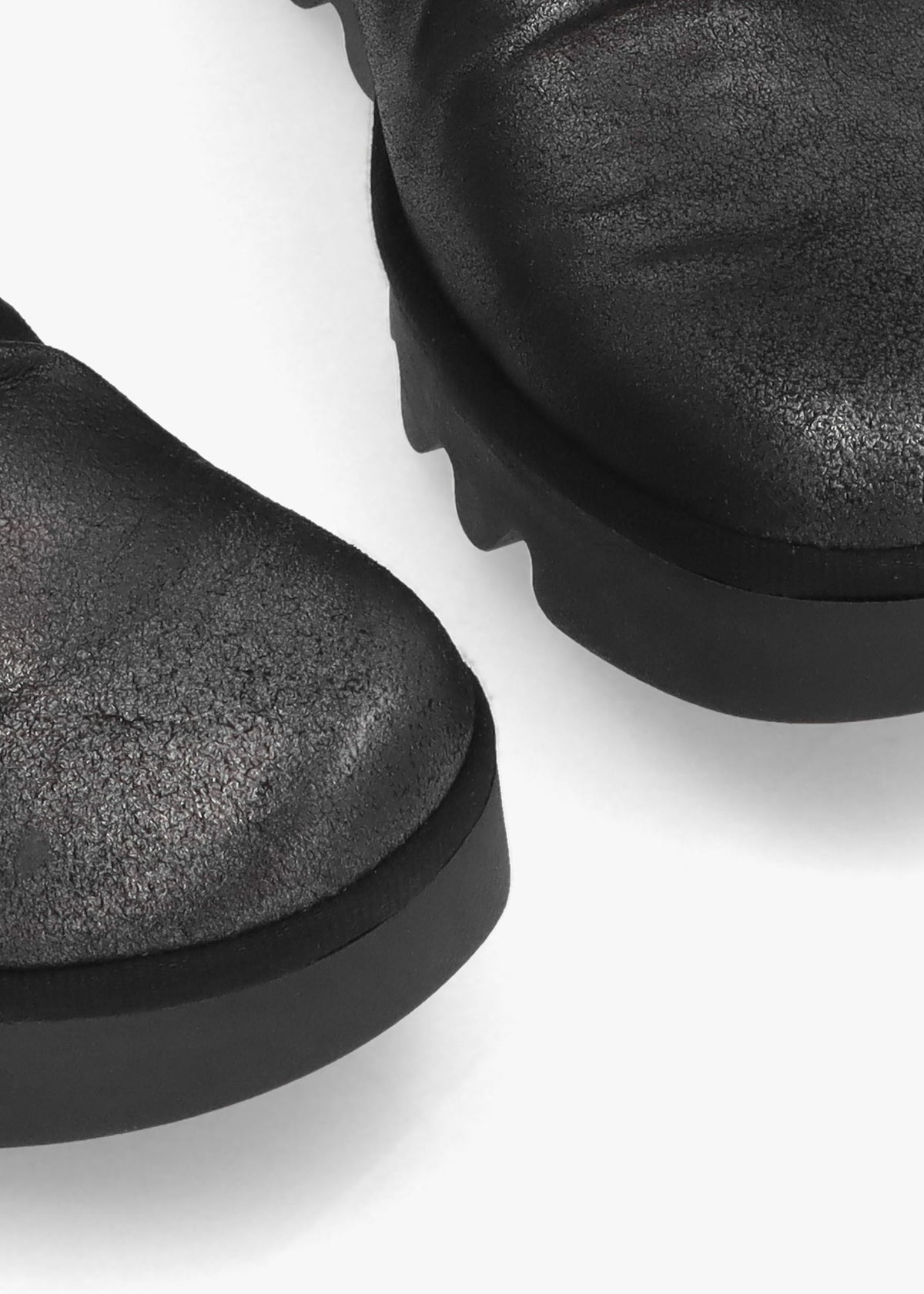 Baan Black & Silver Leather Wedge Ankle Boots