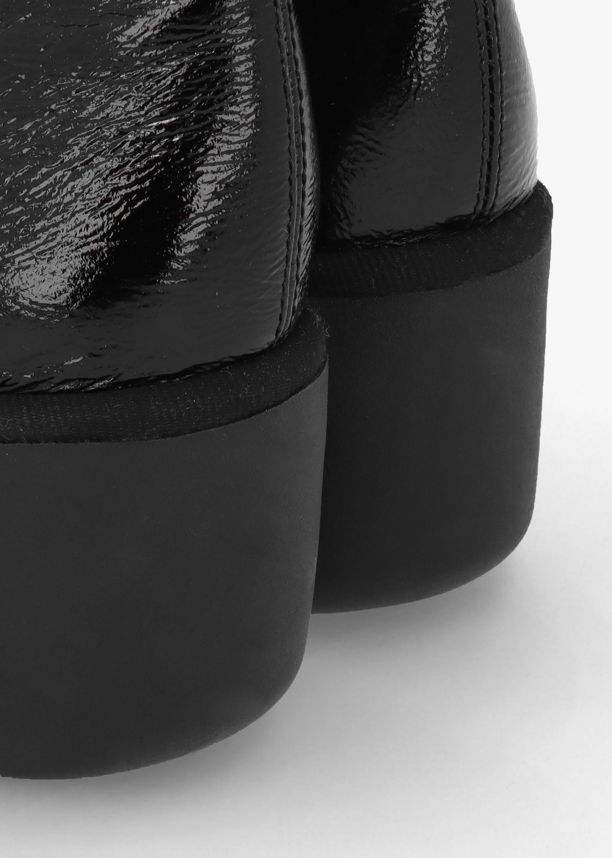 Baan Black & Silver Leather Wedge Ankle Boots