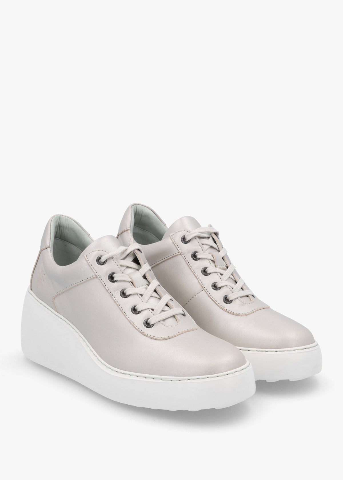 Dipo Silver Leather Wedge Trainers