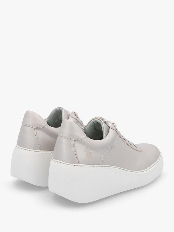 Dipo Silver Leather Wedge Trainers