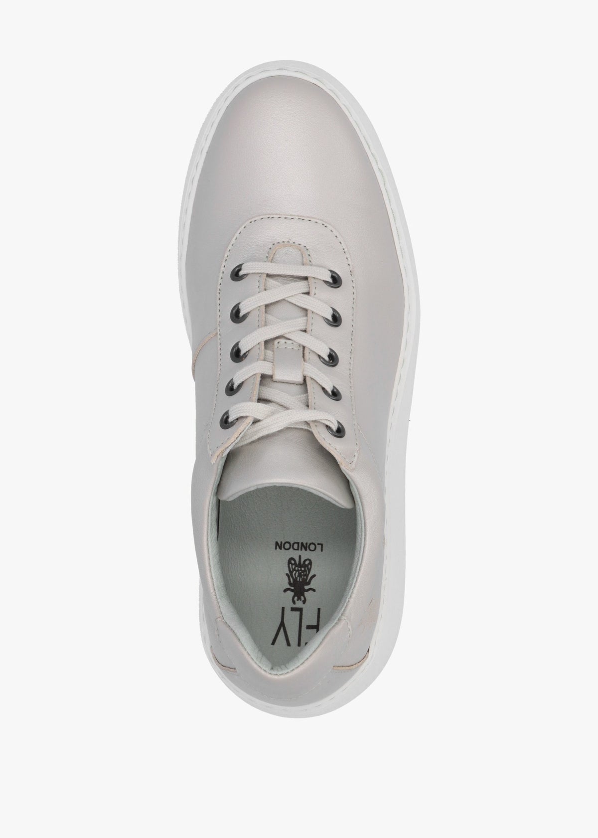 Dipo Silver Leather Wedge Trainers