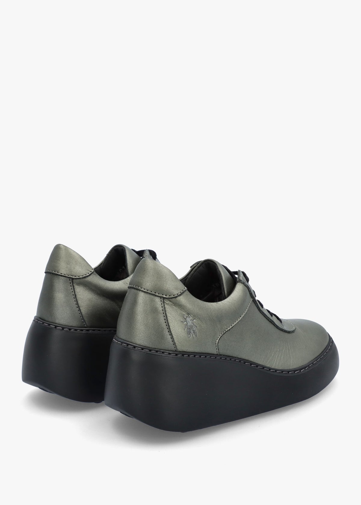 Dipo Graphite Leather Wedge Trainers