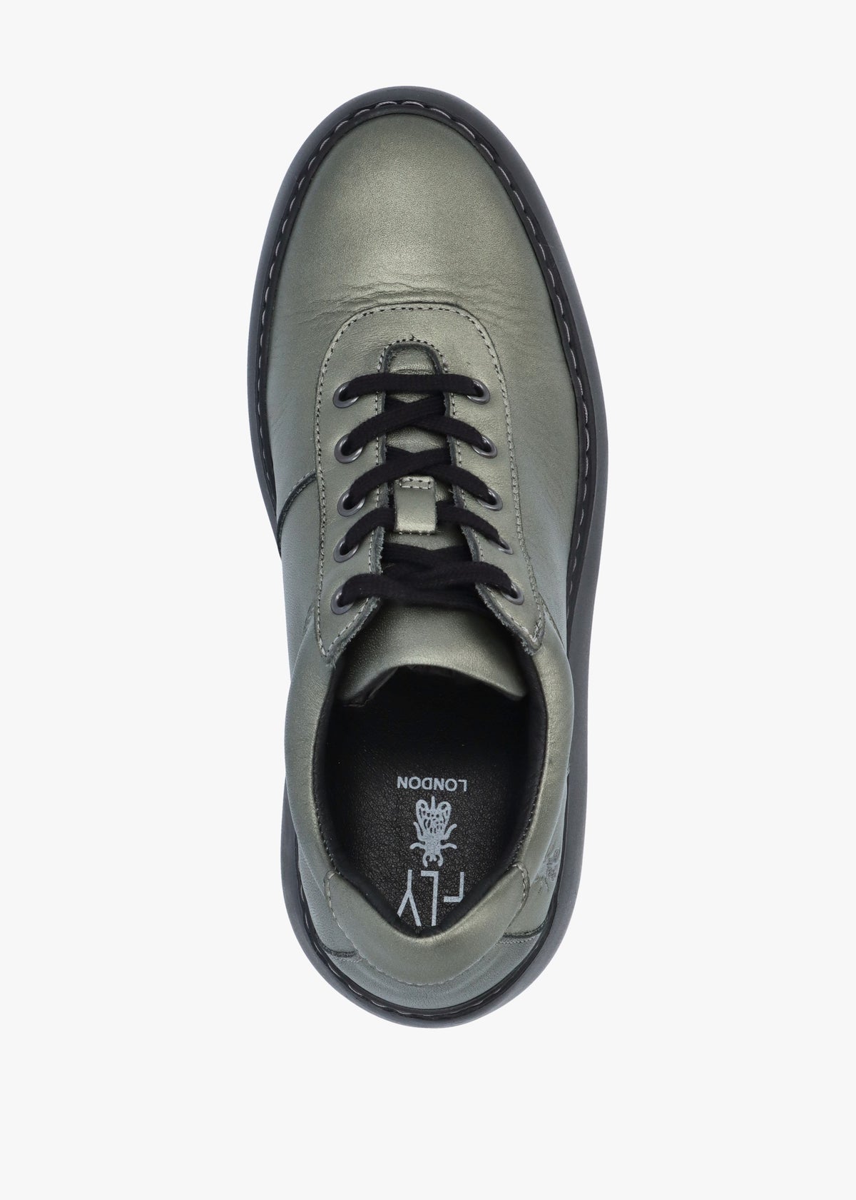 Dipo Graphite Leather Wedge Trainers