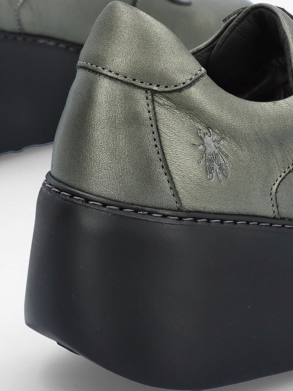 Dipo Graphite Leather Wedge Trainers