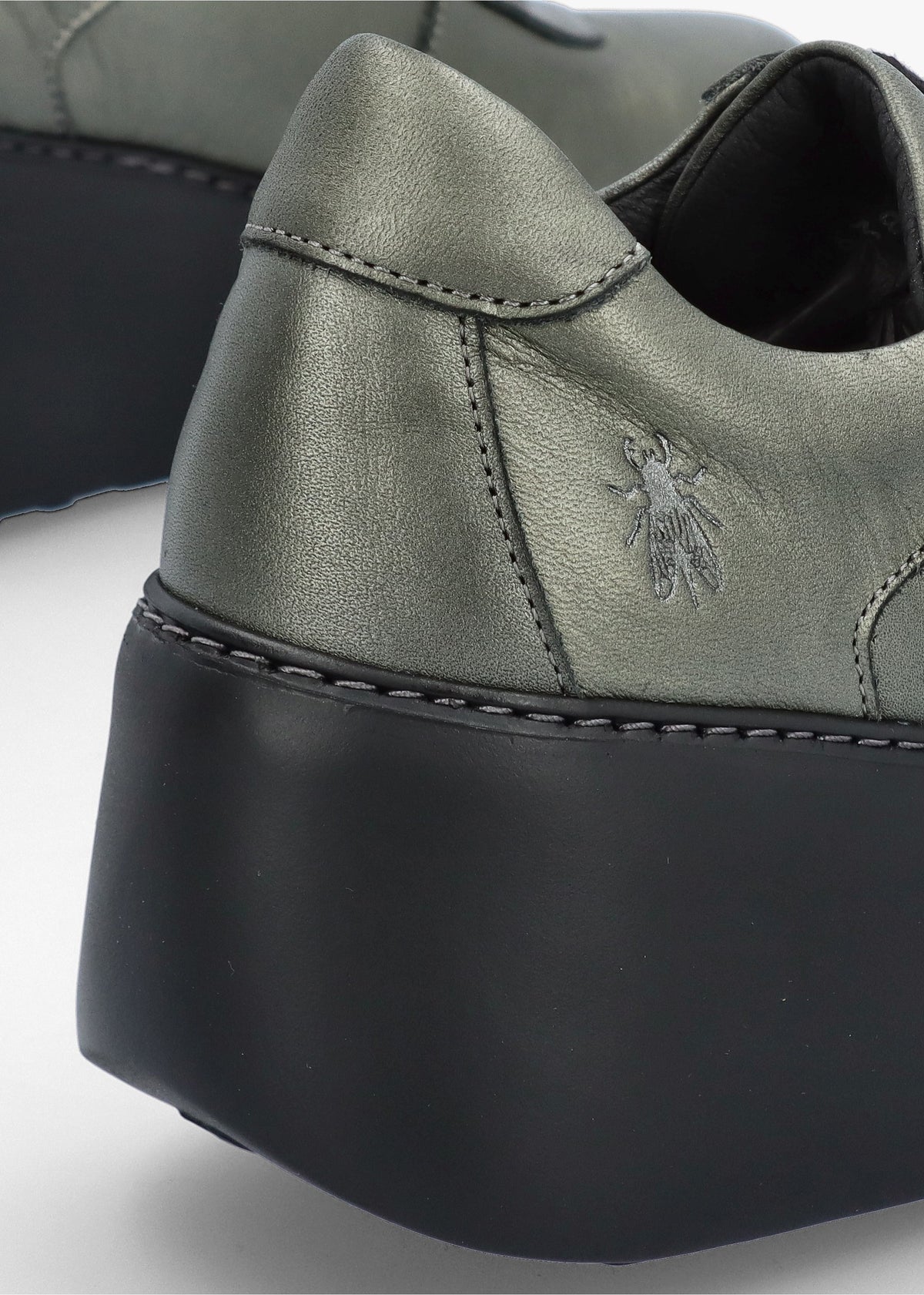 Dipo Graphite Leather Wedge Trainers
