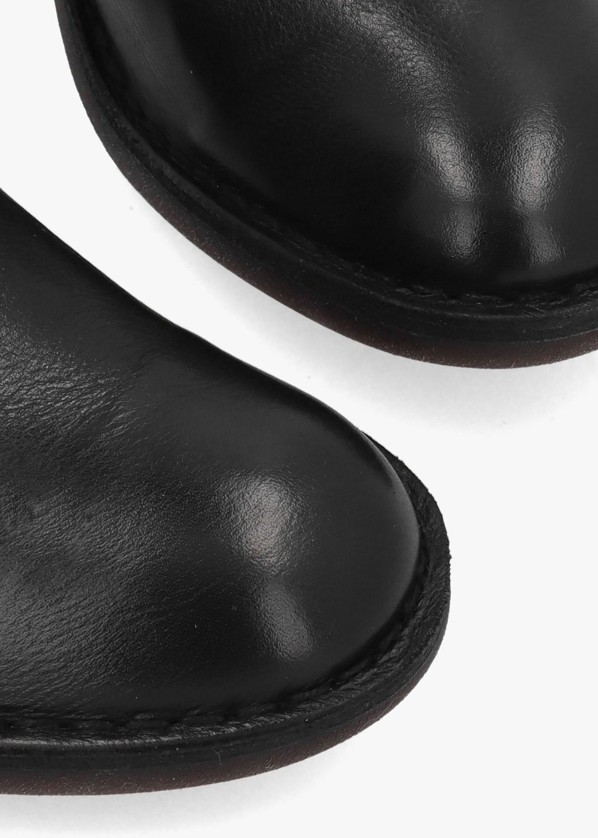 Bell Black Leather Block Heel Ankle Boots
