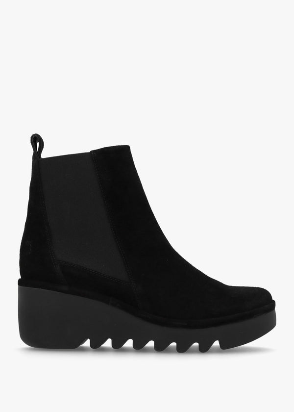 Bagu Black Suede Wedge Chelsea Boots