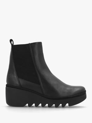 Bagu Black Leather Wedge Chelsea Boots