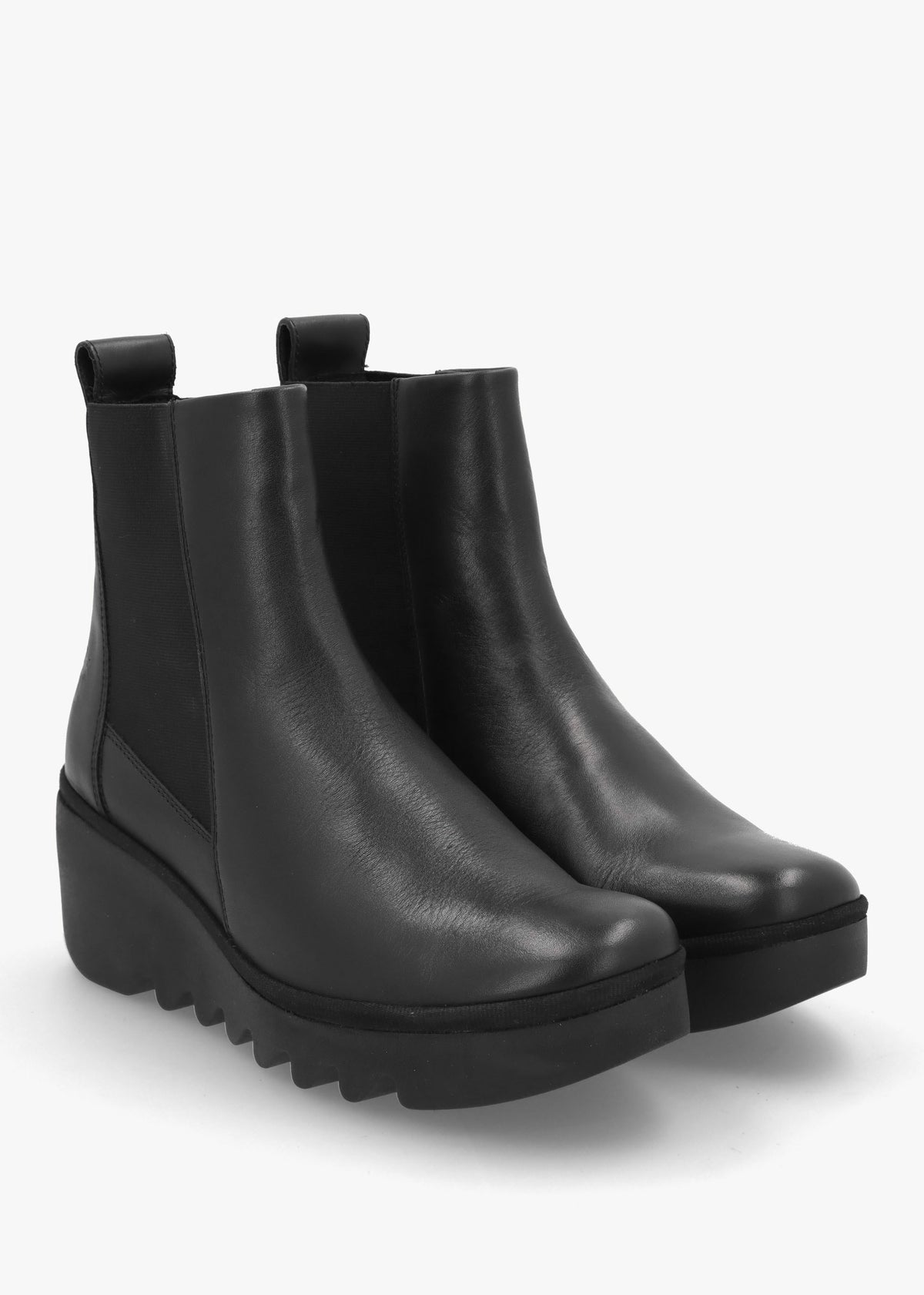 Bagu Black Leather Wedge Chelsea Boots