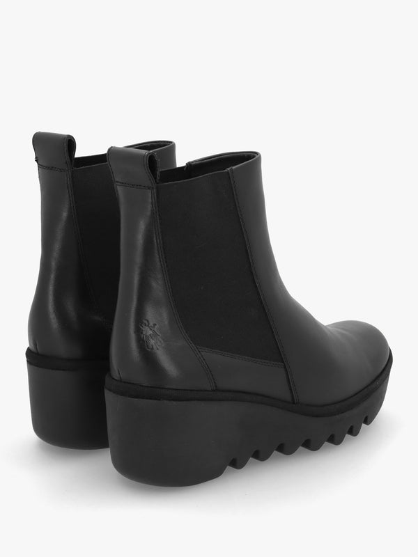 Bagu Black Leather Wedge Chelsea Boots
