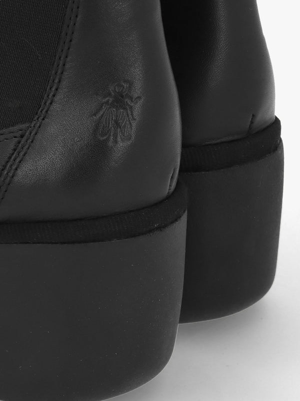 Bagu Black Leather Wedge Chelsea Boots