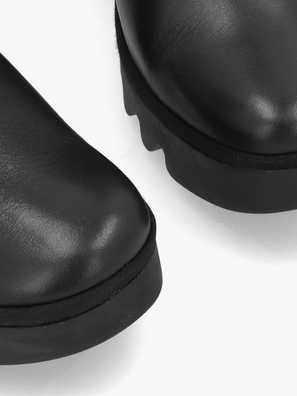 Bagu Black Leather Wedge Chelsea Boots