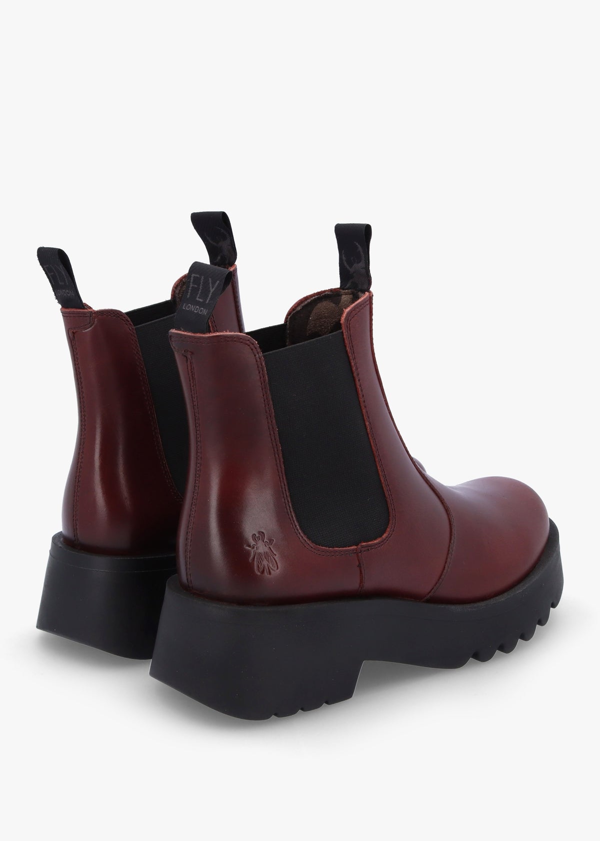 Medi Wine Leather Chunky Chelsea Boots