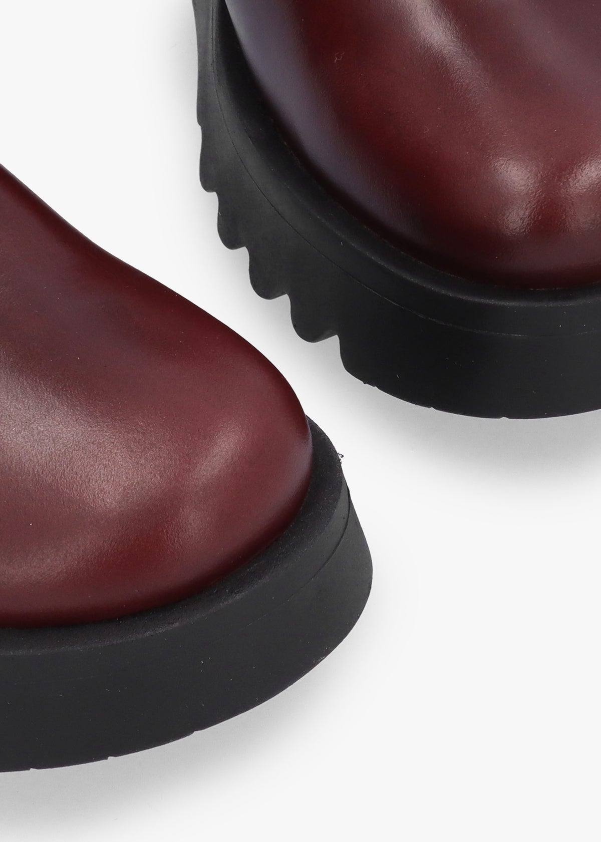 Medi Wine Leather Chunky Chelsea Boots