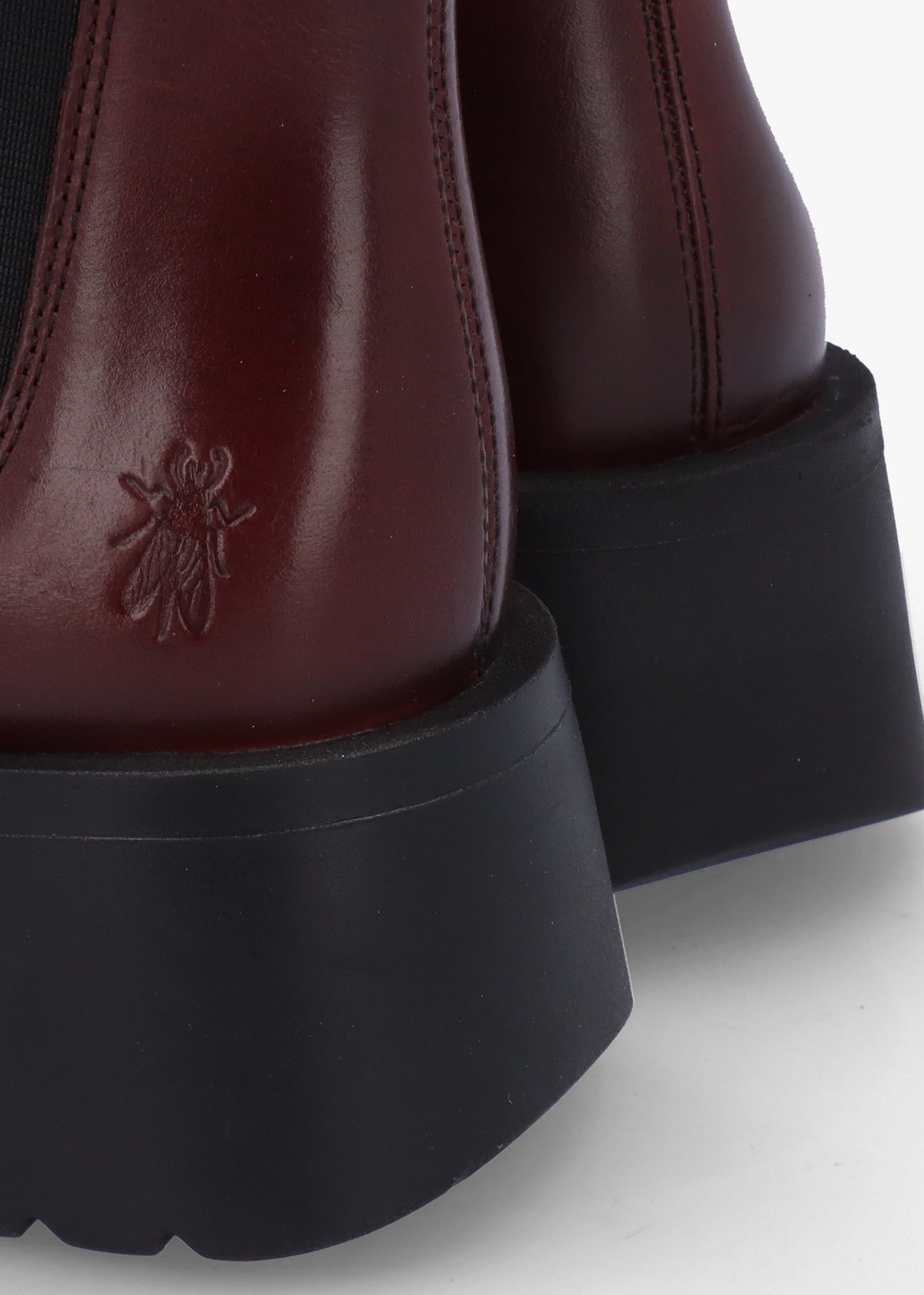 Medi Wine Leather Chunky Chelsea Boots