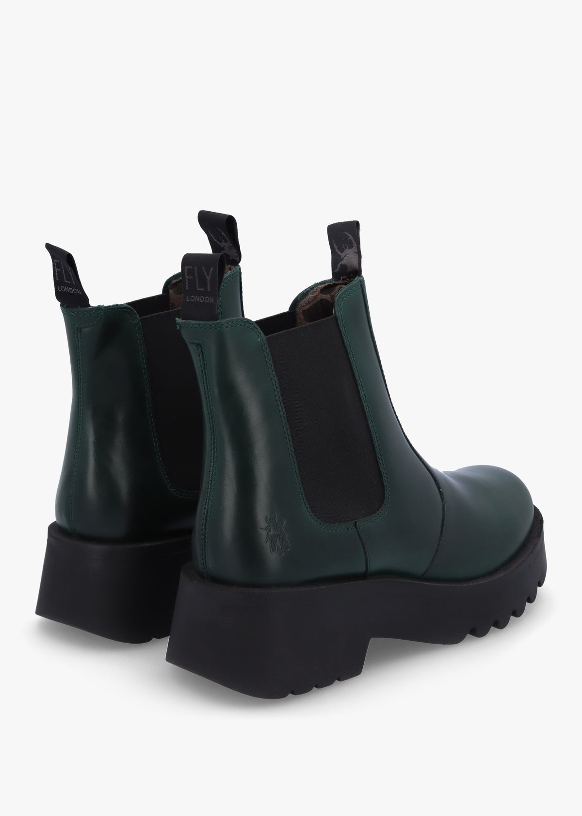 Medi Petrol Leather Chunky Chelsea Boots