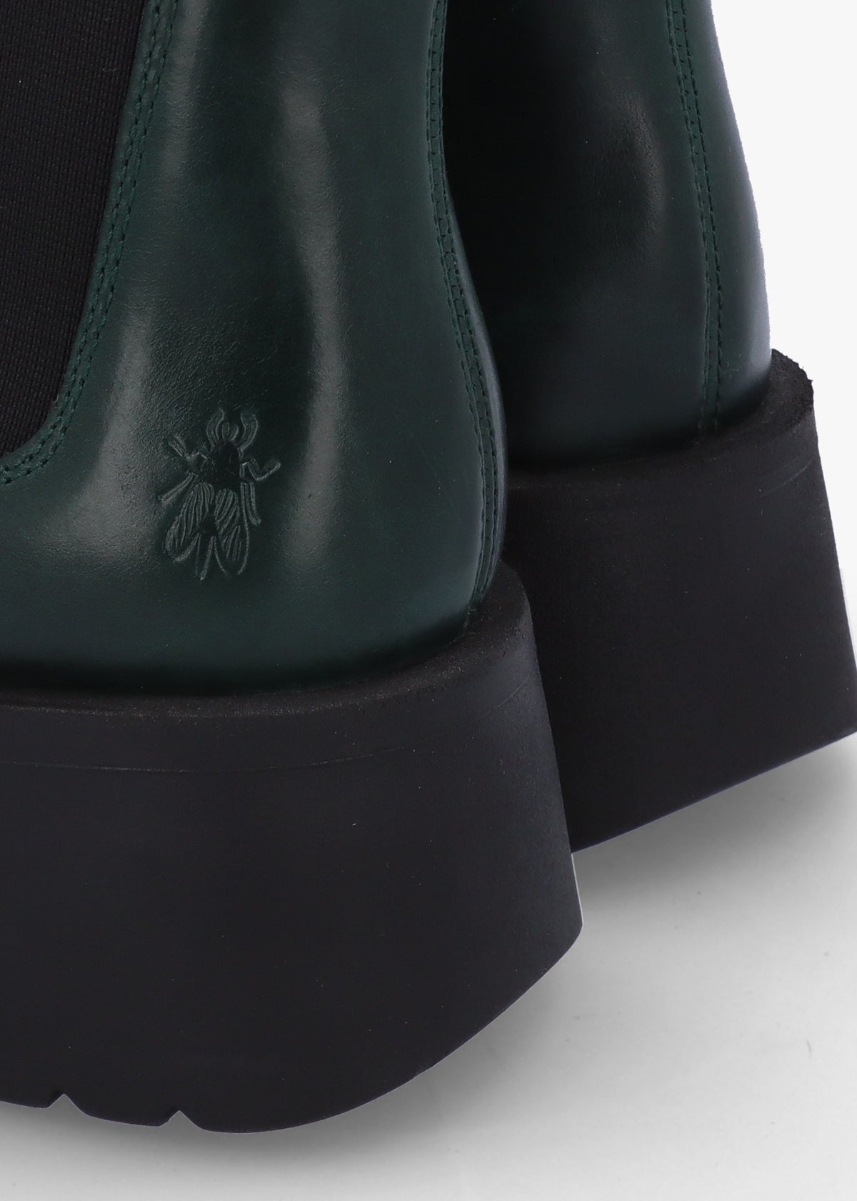 Medi Petrol Leather Chunky Chelsea Boots