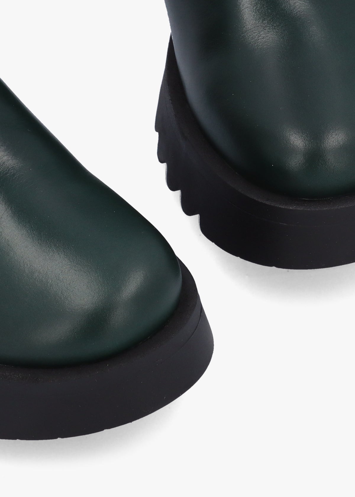 Medi Petrol Leather Chunky Chelsea Boots