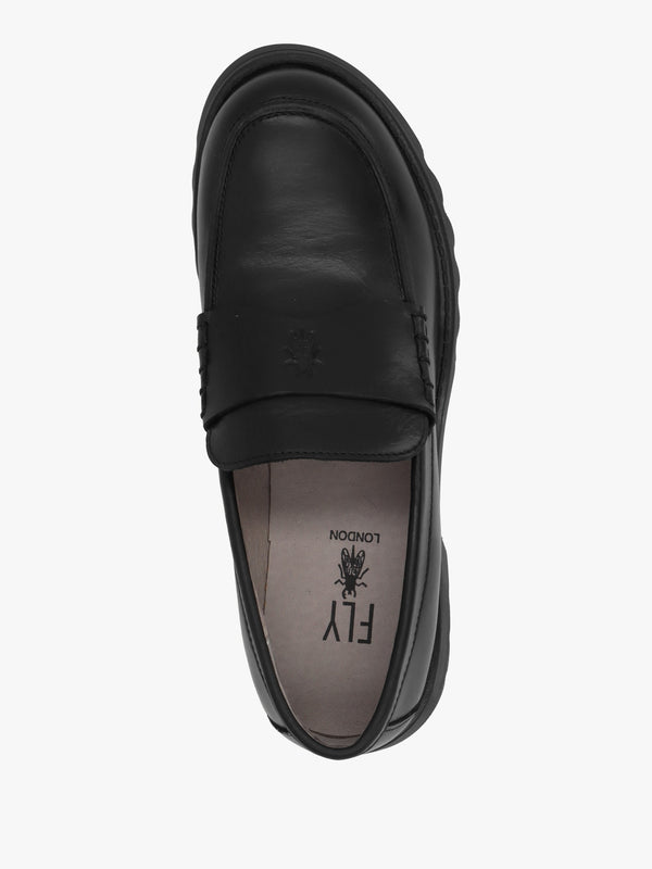 Rixi Black Leather Chunky Loafers