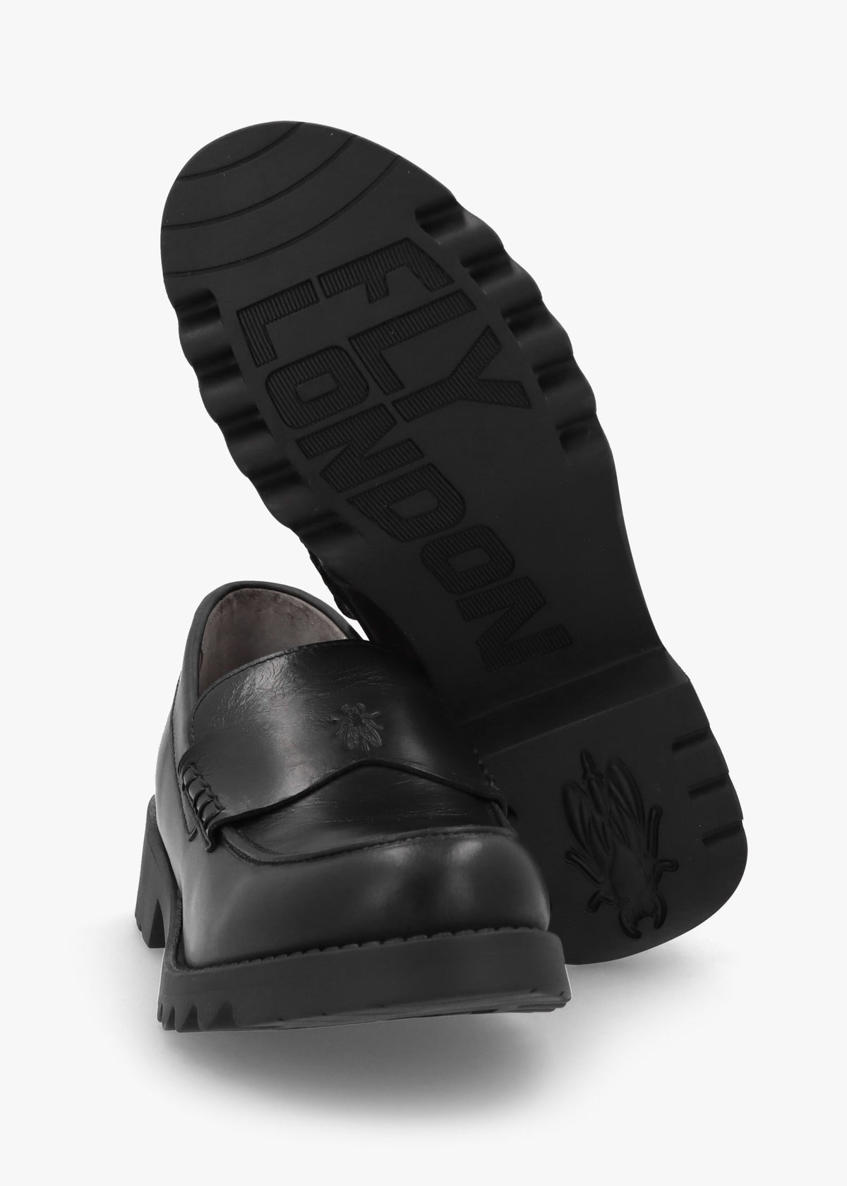 Rixi Black Leather Chunky Loafers