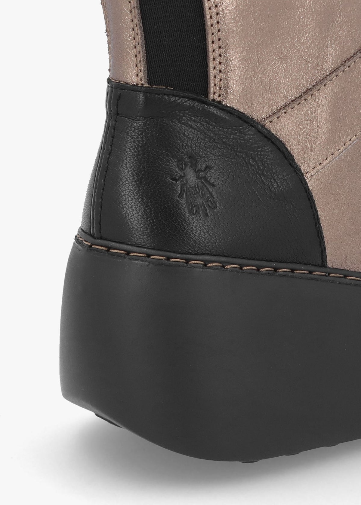 Doxe Dark Gold Leather Wedge Boots