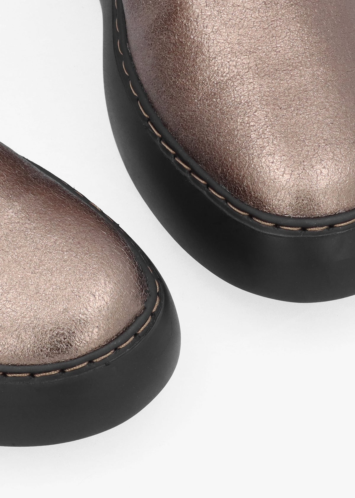 Doxe Dark Gold Leather Wedge Boots