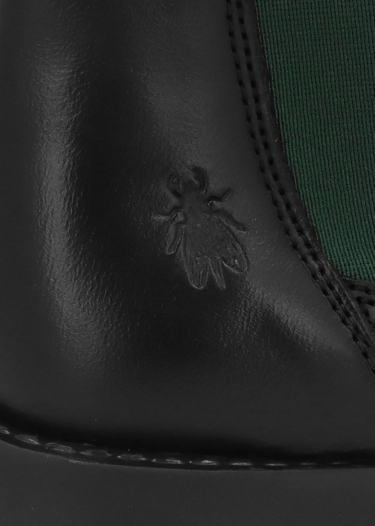 Salv Black & Green Leather Wedge Chelsea Boots
