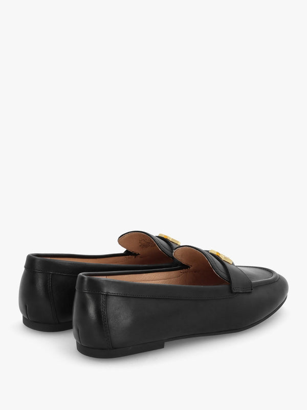 Averi III Burnished Black Leather Loafers