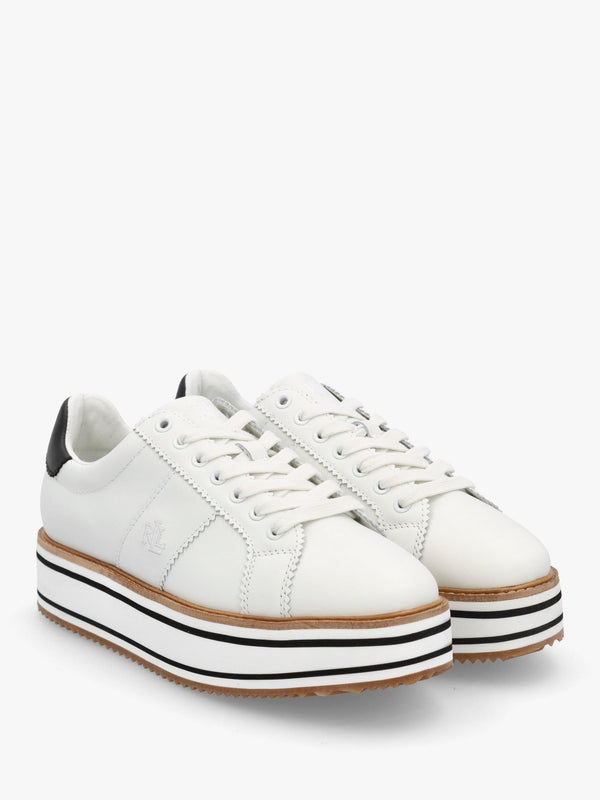 Amelia Snow White Black Flatform Trainers
