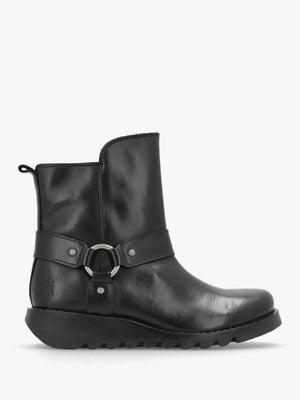 Soch Black Leather Biker Boots