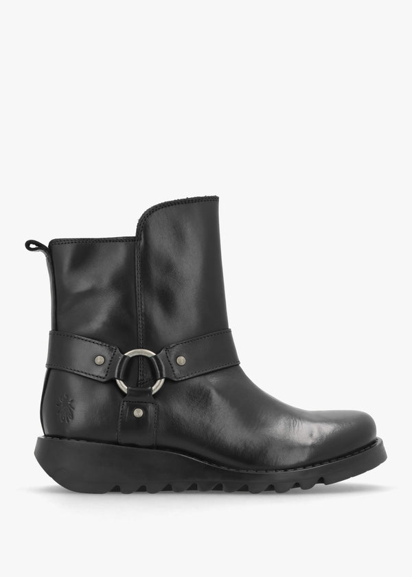 Soch Black Leather Biker Boots