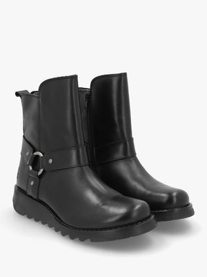Soch Black Leather Biker Boots