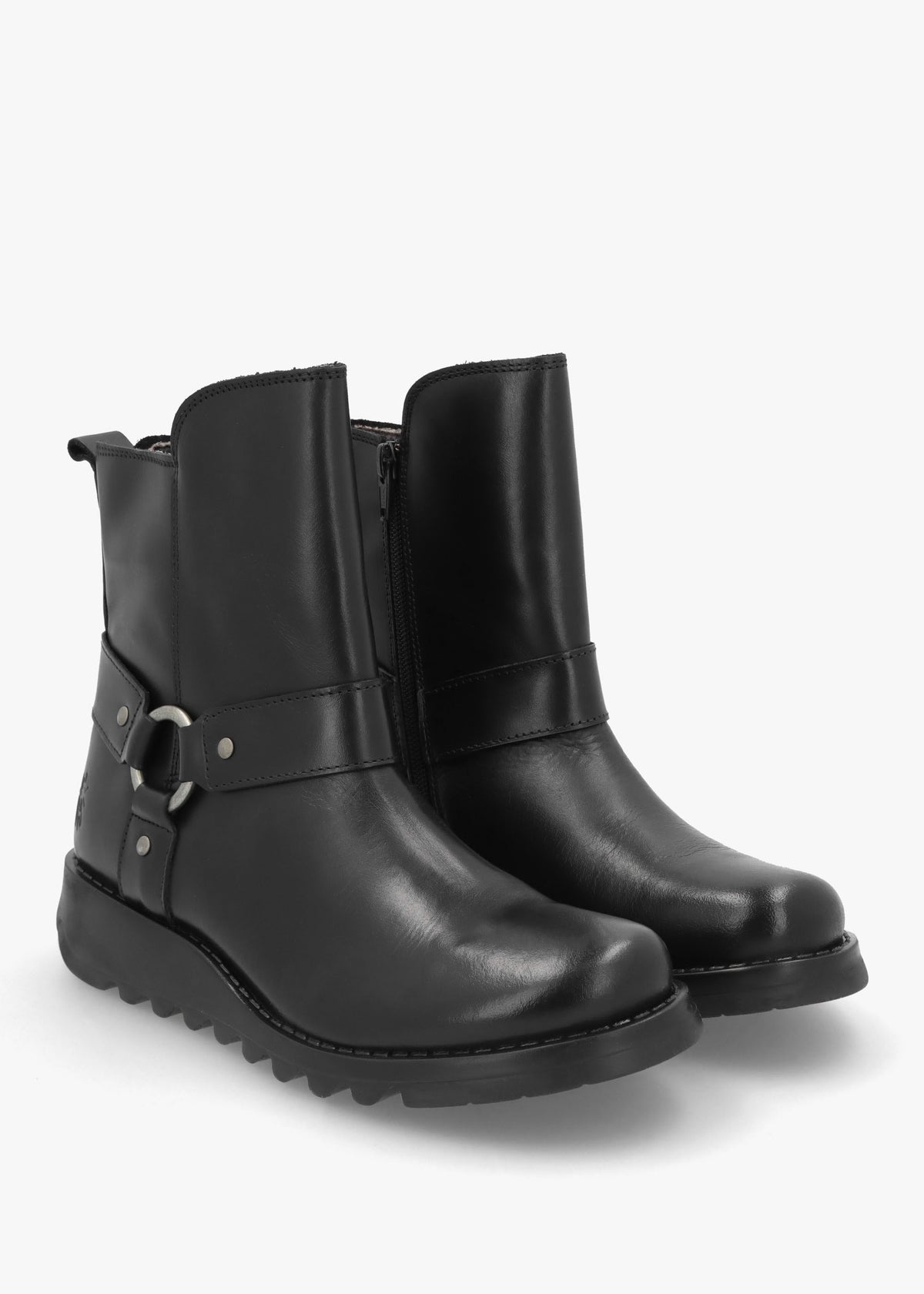 Soch Black Leather Biker Boots