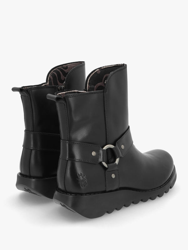 Soch Black Leather Biker Boots