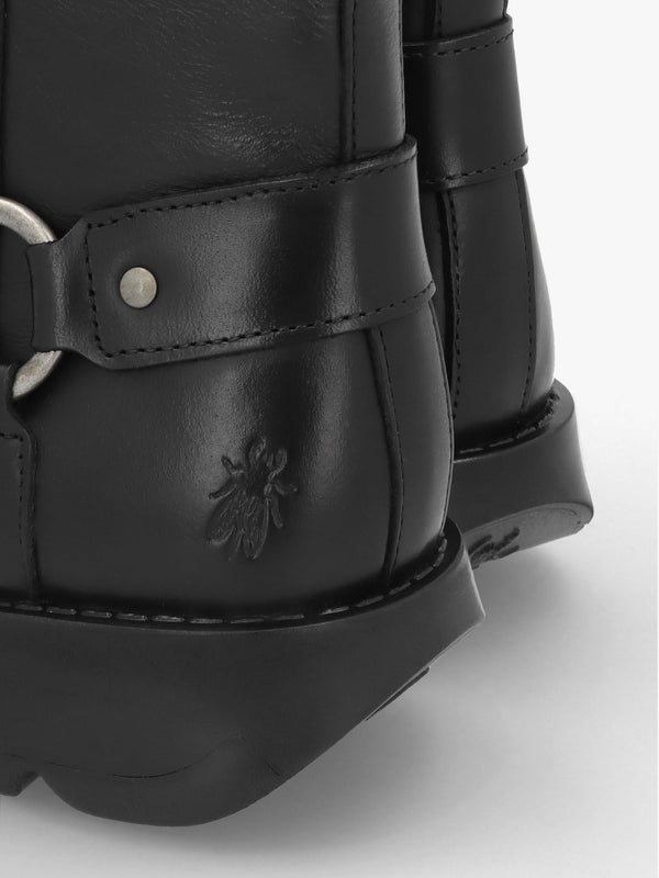 Soch Black Leather Biker Boots