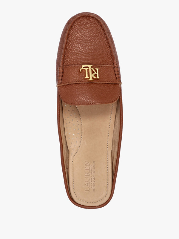 Barnsbury Pebbled Lauren Tan Leather Backless Mules