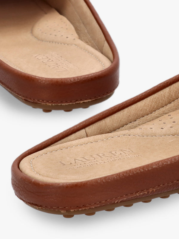 Barnsbury Pebbled Lauren Tan Leather Backless Mules