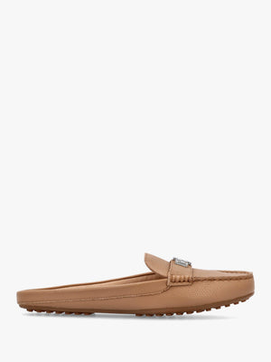 Barnsbury Pebbled Camel Leather Backless Mules
