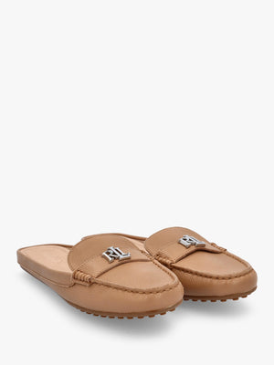 Barnsbury Pebbled Camel Leather Backless Mules