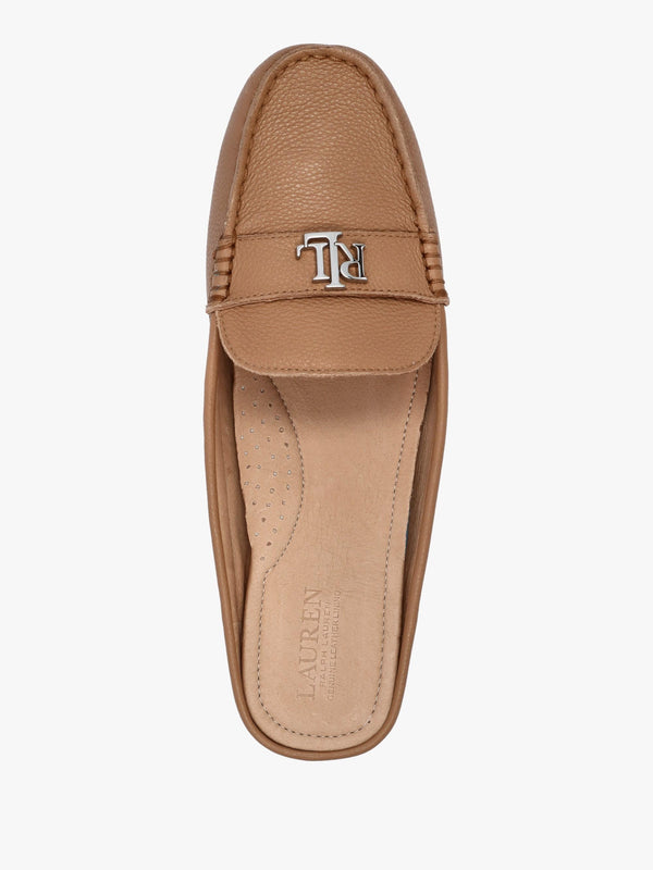 Barnsbury Pebbled Camel Leather Backless Mules
